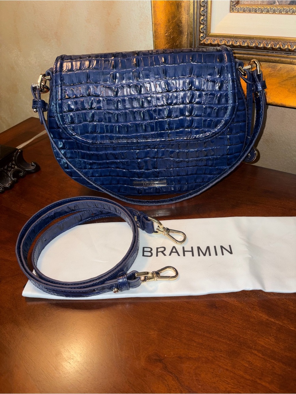 Cynthia Ink Leontyne Brahmin bag with matching clutch - Picture 2 of 9